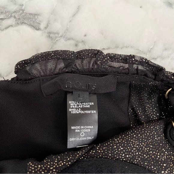 H:OURS x REVOLVE El Dorado Mini Dress in Black Gold Glitter Bustier Top Large - Picture 9 of 10